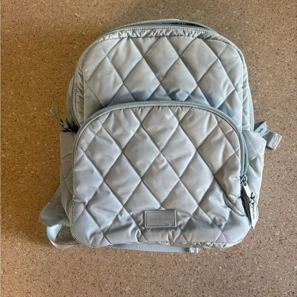 Vera Bradley  Gray/blue Quilted Backpack Vera Bradley Essential Large Backpack Carbon Gray Microfiber  main image 3